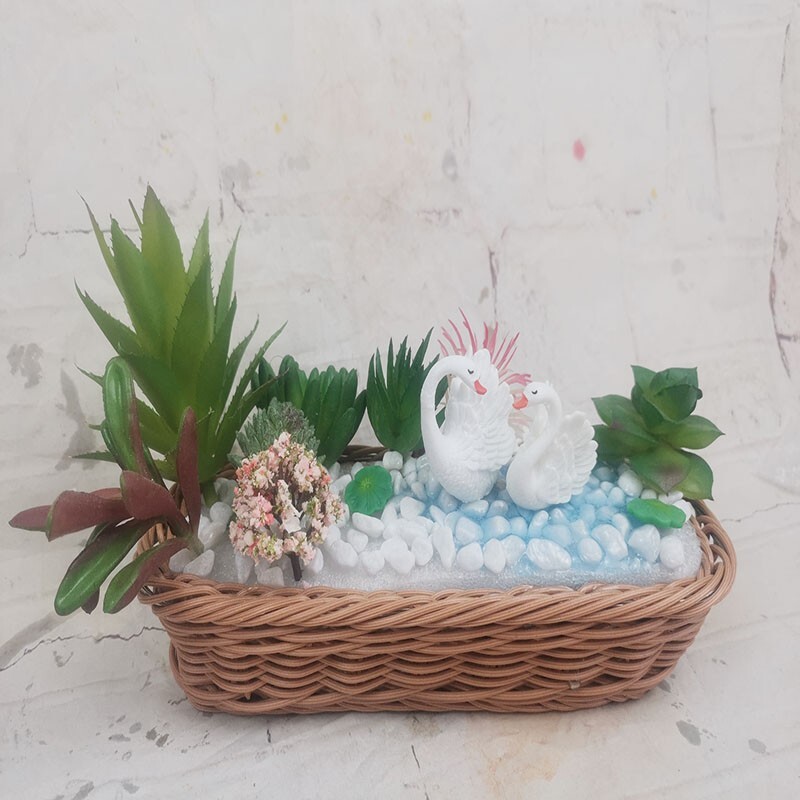 49 Pieces Artificial Succulent Potted In Box Indoor Outdoor Simulated Plants