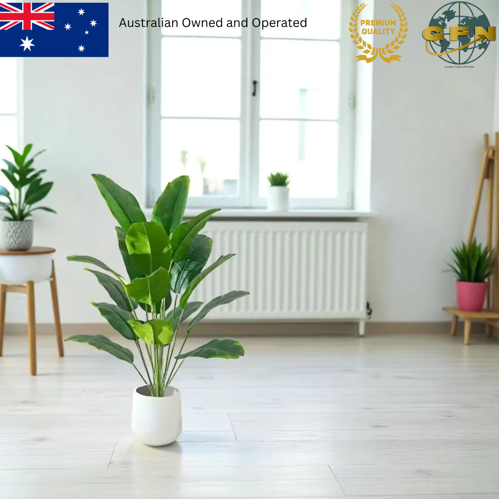 Artificial Palm Tree Plant Large Tropical Monstera Banana Leaves Faux Home Decor