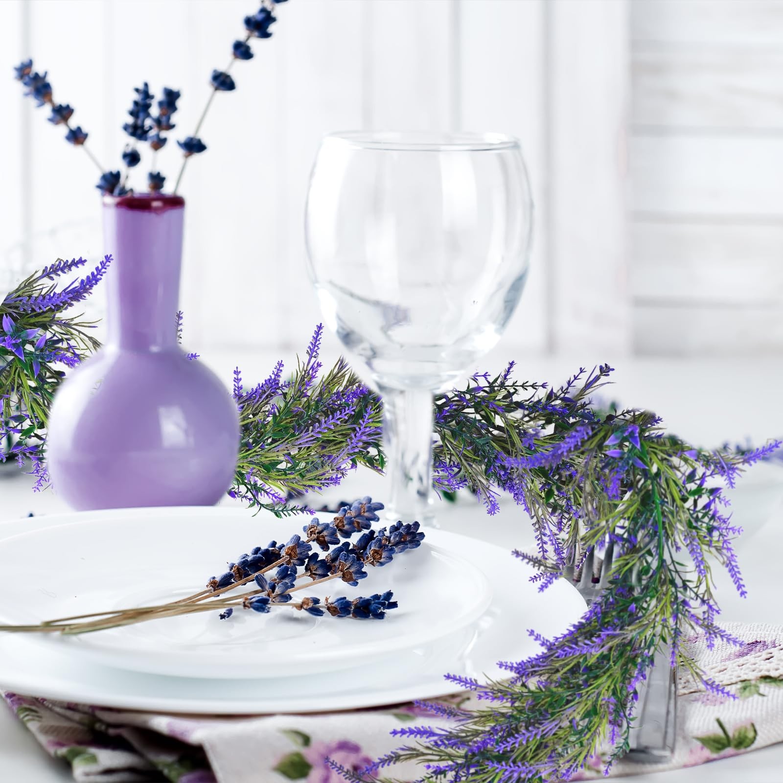 6Ft Purple Lavender Artificial Garland Decor, Spring Summer All Year Lavender…