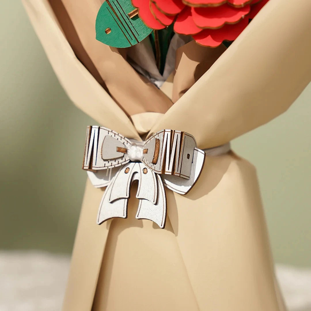 Rowood DIY Wooden Flower Bouquet Beautiful Hand-Make Gifts Eco-Friend Materials