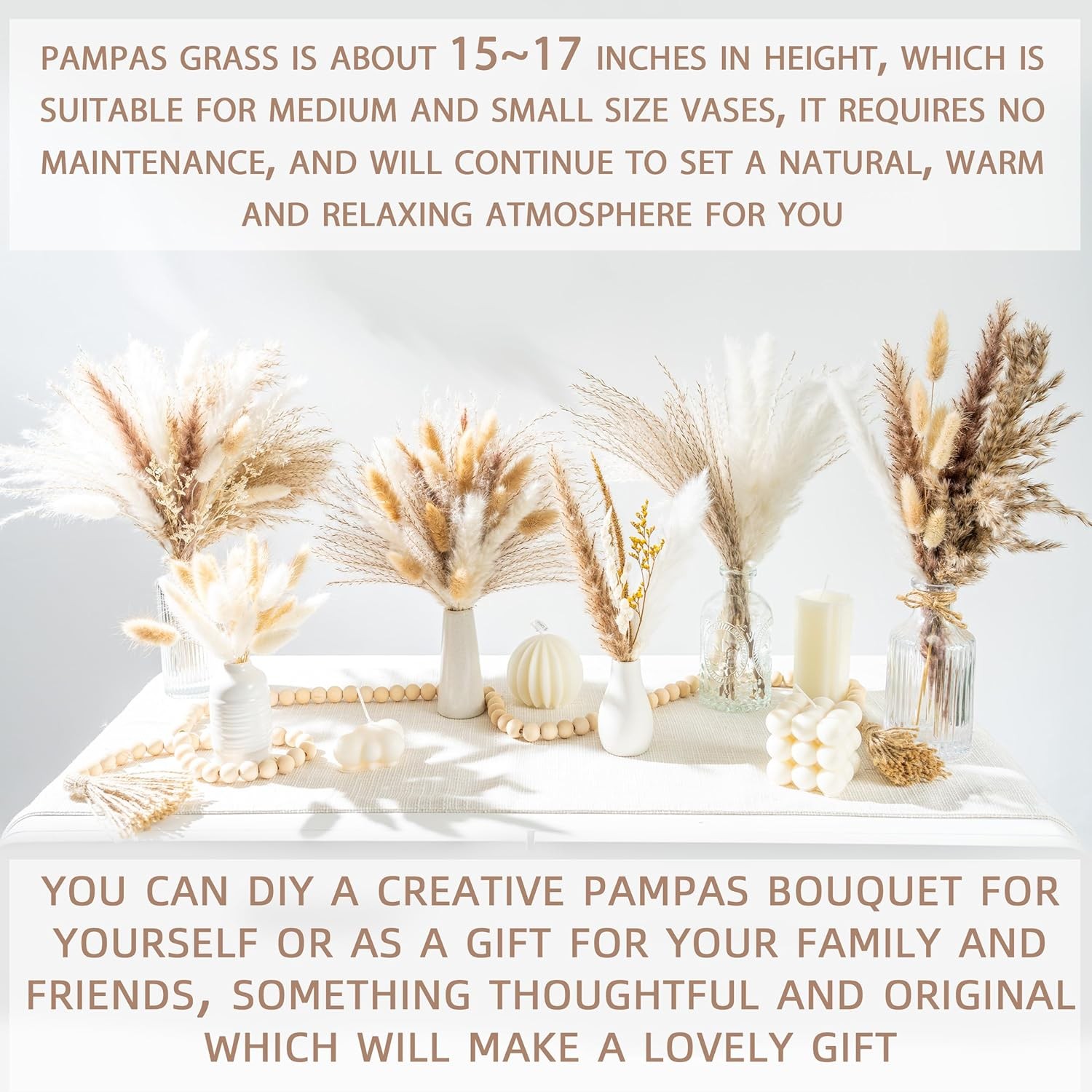 Dried Pampas Grass Phragmites Natural Boho Home Decor 96 Pcs Dried Flower