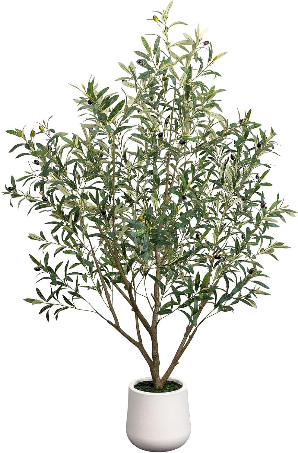 Artificial Olive Tree 6FT – Tall Faux Olive Trees Indoor with Planter&Cotton Bas