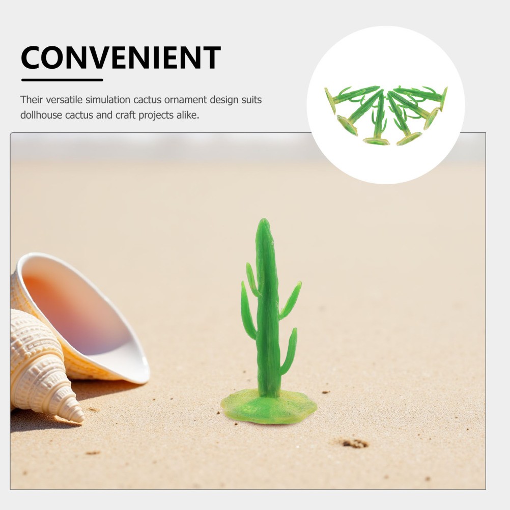 40Pcs Durable Miniature Artificial Cactus Plants for Terrarium Office Decor