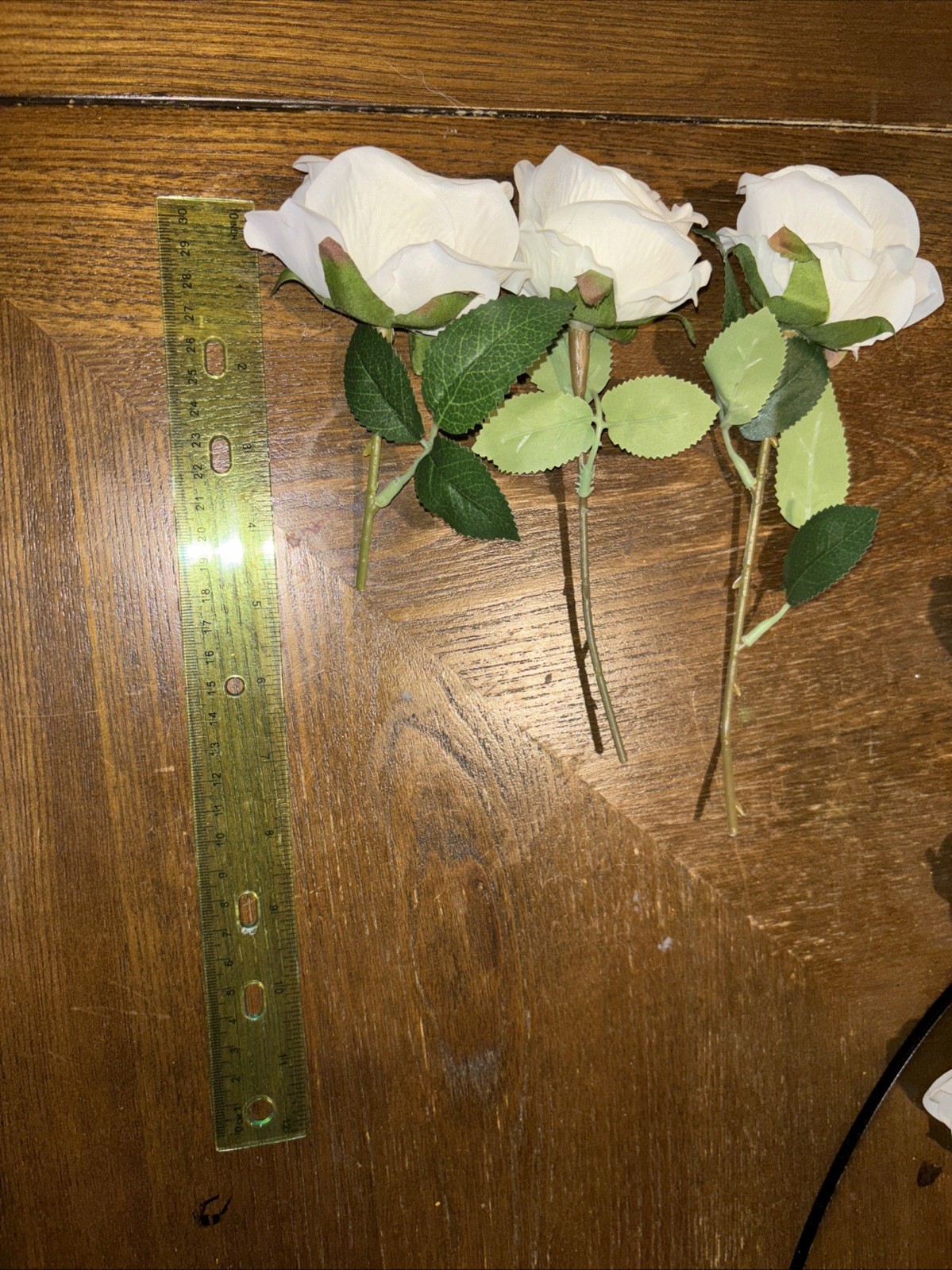 30 Count White Artificial Roses; Pre-cut Stems, Great Deal! Used For a Wedding
