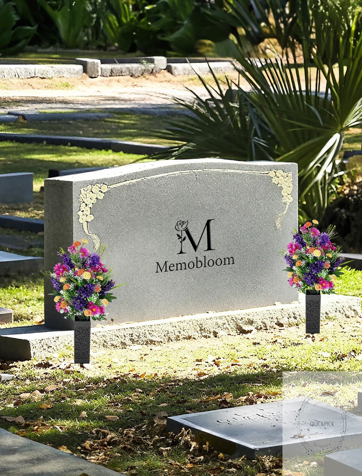 Artificial Cemetery Flowers for Grave: Memorial Day Flowers for Cemetery Outdoor