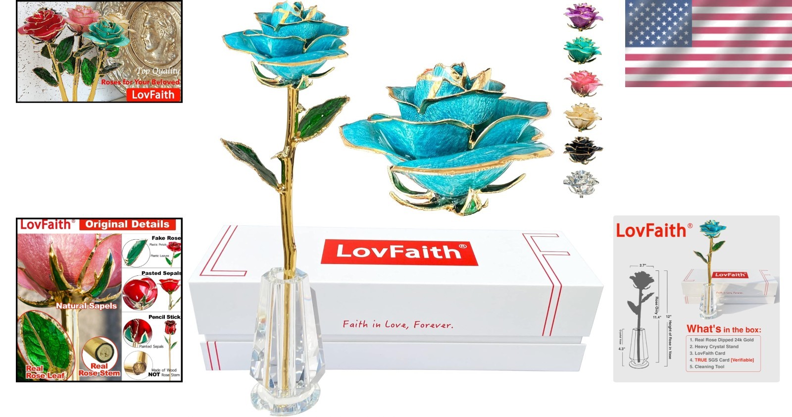 Stunning Real Rose Preserved in 24K Gold – Elegant Gift with Crystal Stand