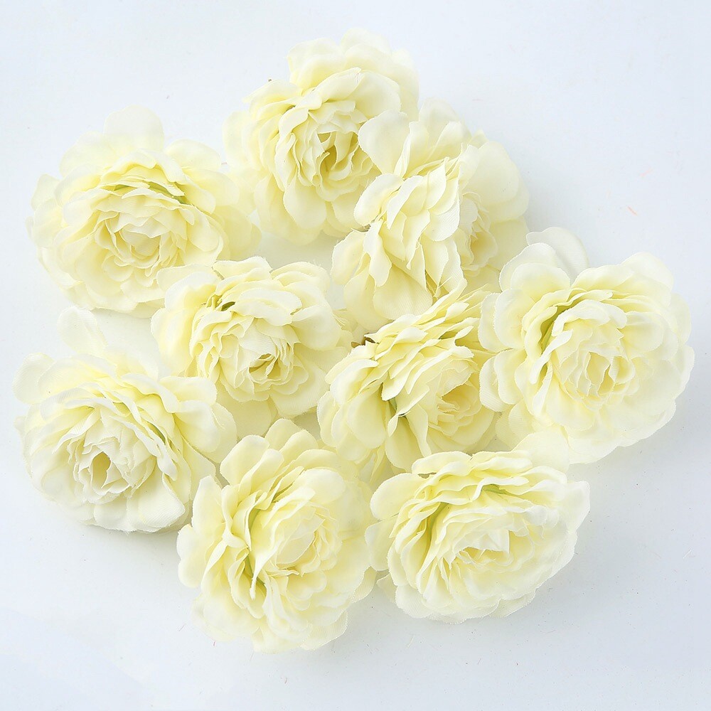 10PCS Flower Heads Artificial DIY Fake Floral Craft Wedding Floral Rose Ornamnet