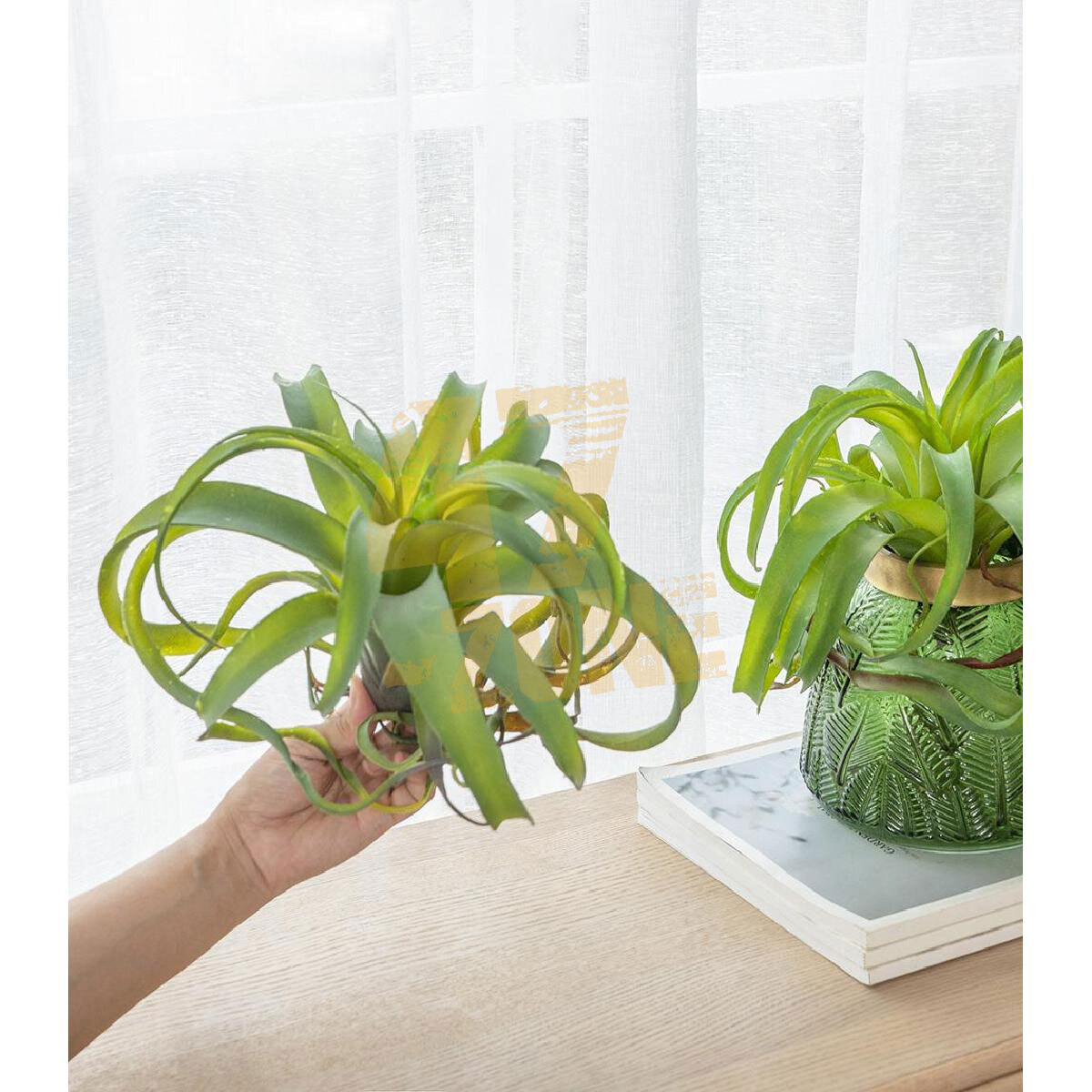 Faux Filler Green Spider Plant Stem Light Green Botanical Indoor Outdoor Garden