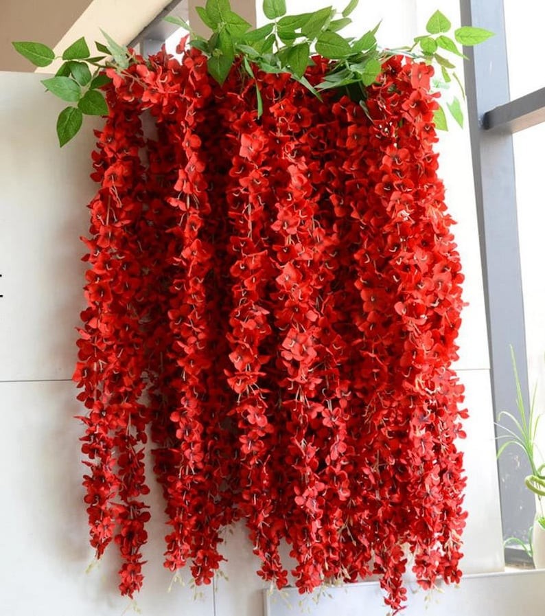 5pc Wedding artificial Flower 70″ hang Wisteria cherry Vine Arch Floral No Leave