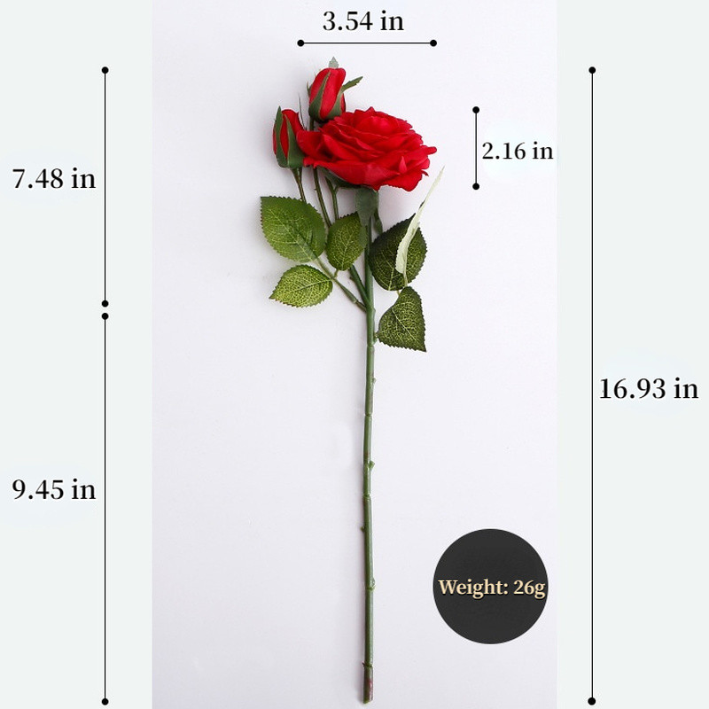 2PCS Artificial Rose Flowers Long Bouquet Fake Plants Wedding Party Decor Supply