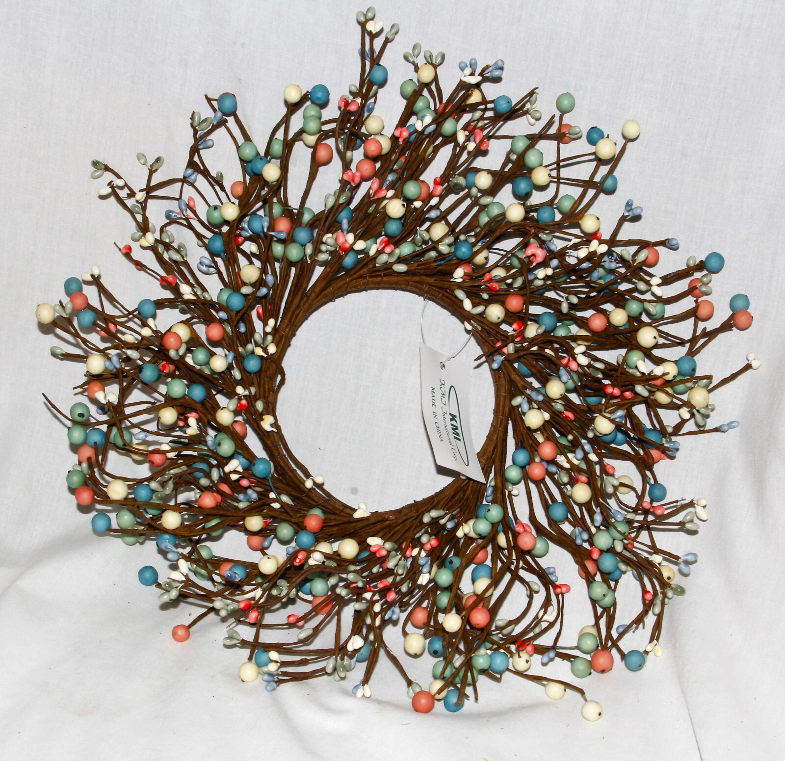 KMI MIXED BERRY WREATH SET OF 2 Pink Mint Teal 19 & 12 Inch FREE SHIPPING