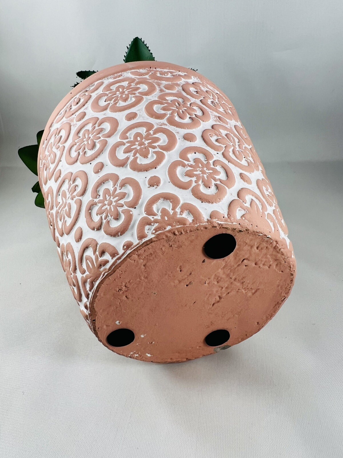 Artificial Succulents in Clay Embossed Pot, 6.5″ tall