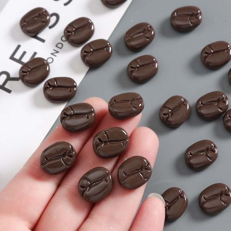 200 PCS Faux Mini Coffee Beans Simulation Resin Home Decor Non-Edible