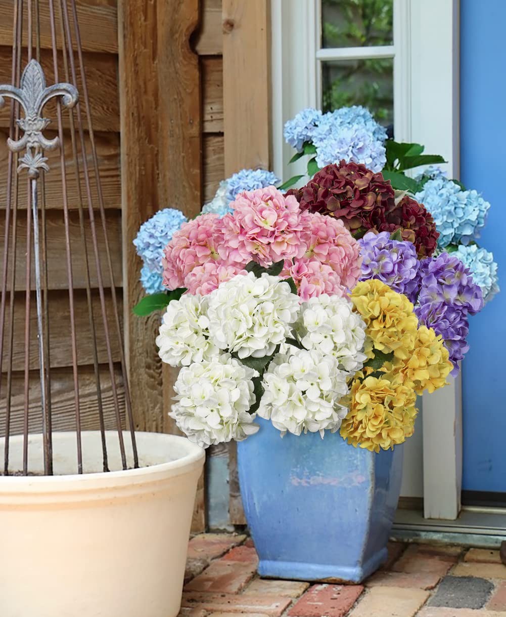 Pink Hydrangea Artificial Flowers Large Artificial Hydrangeas Silk Flowers fo