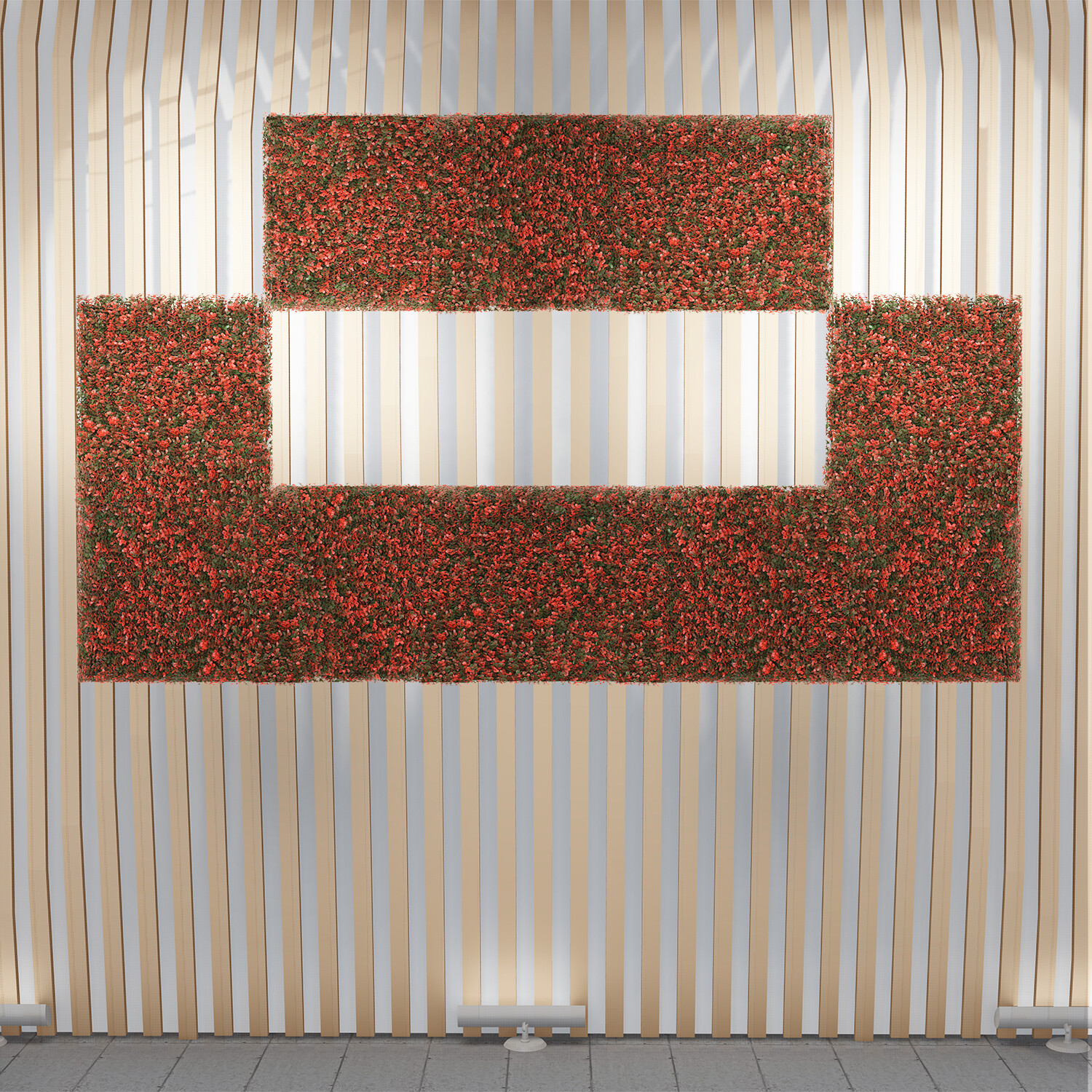 20″x20″ Artificial Red Buxus Mat Faux Fence Panel Wall Decor Ficus Plant Hedge