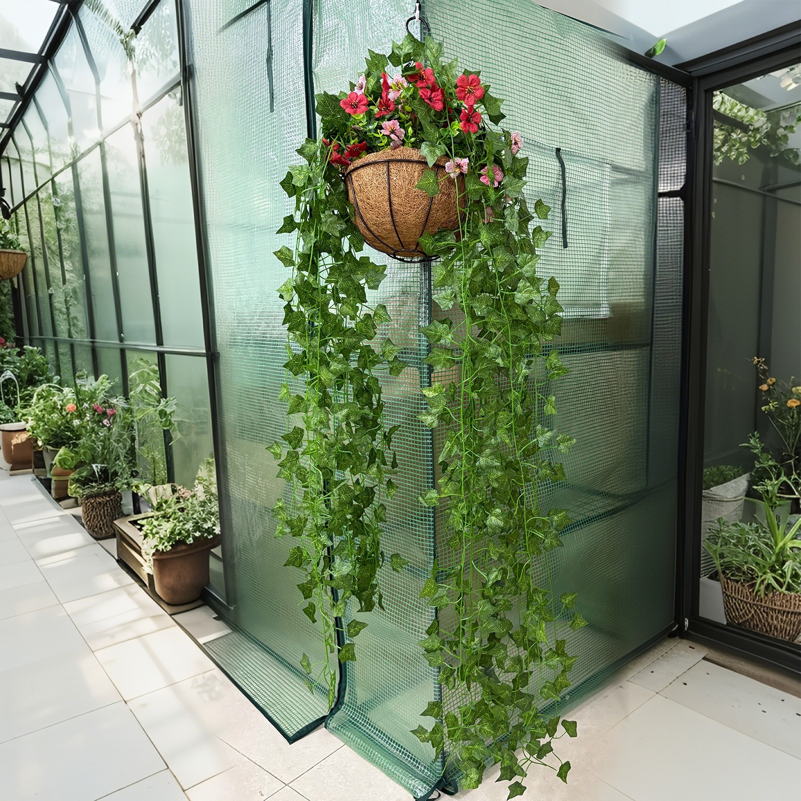 Artificial Ivy Garland 12pcs Fake Vines Hanging Greenery for Home Garden Wedding