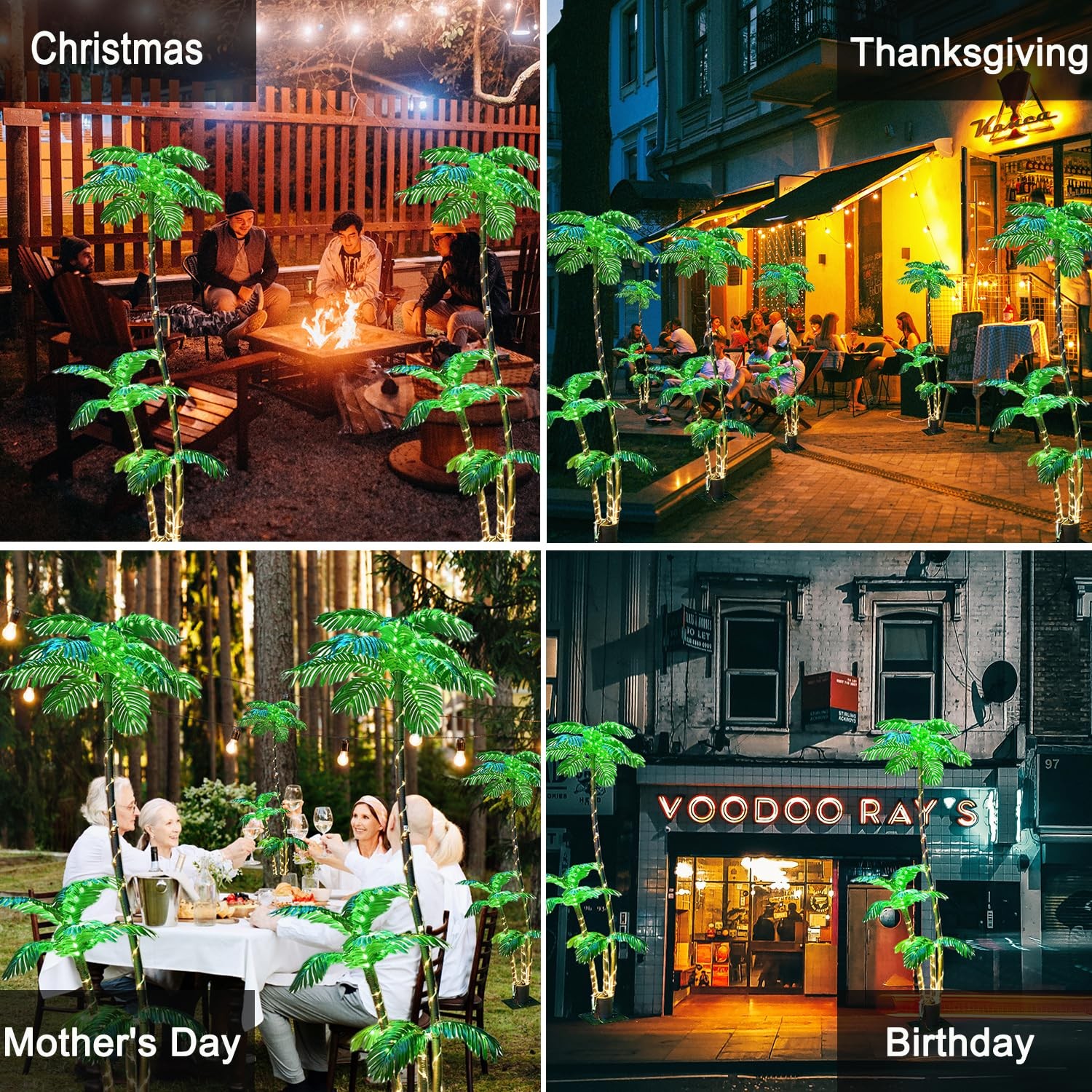 7FT Lighted Artificial Palm Tree with Three Trunks and 260 LED Lights – Ideal…