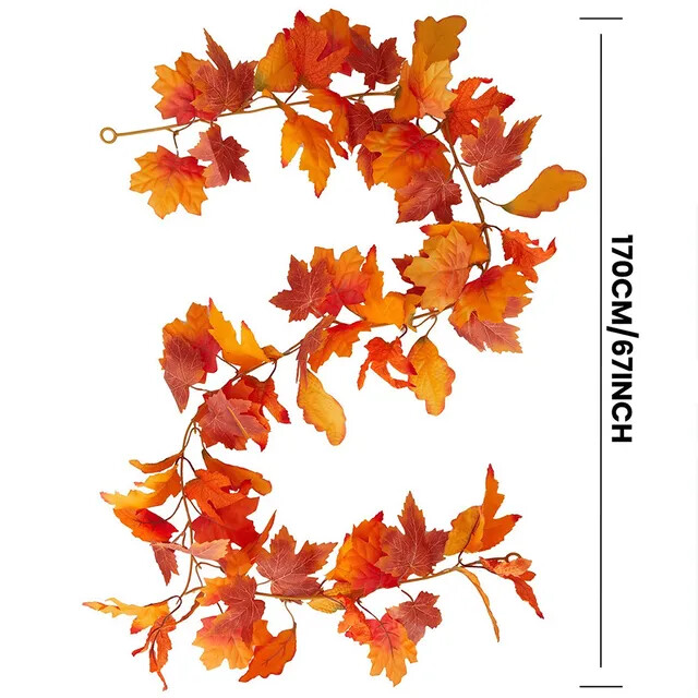 Thanksgiving Maple Leaf Vine Fall Garland Decoration – 6 ft/Christmas Decor