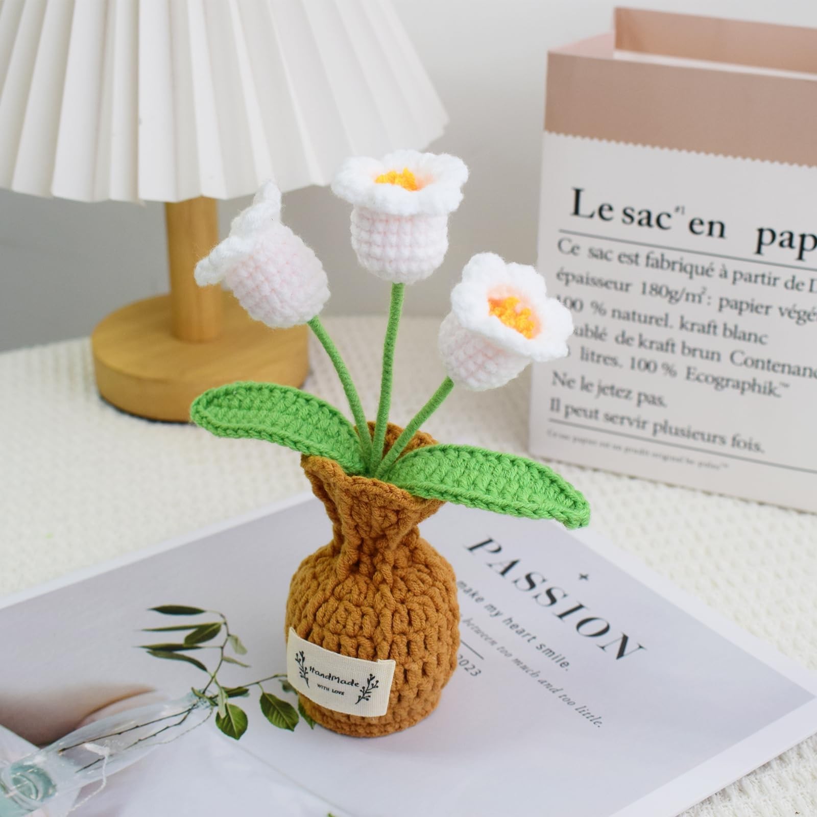 Crochet Lily of The Valley Vase, Cute Crochet Gift, Knitted Flowers, Adroable…