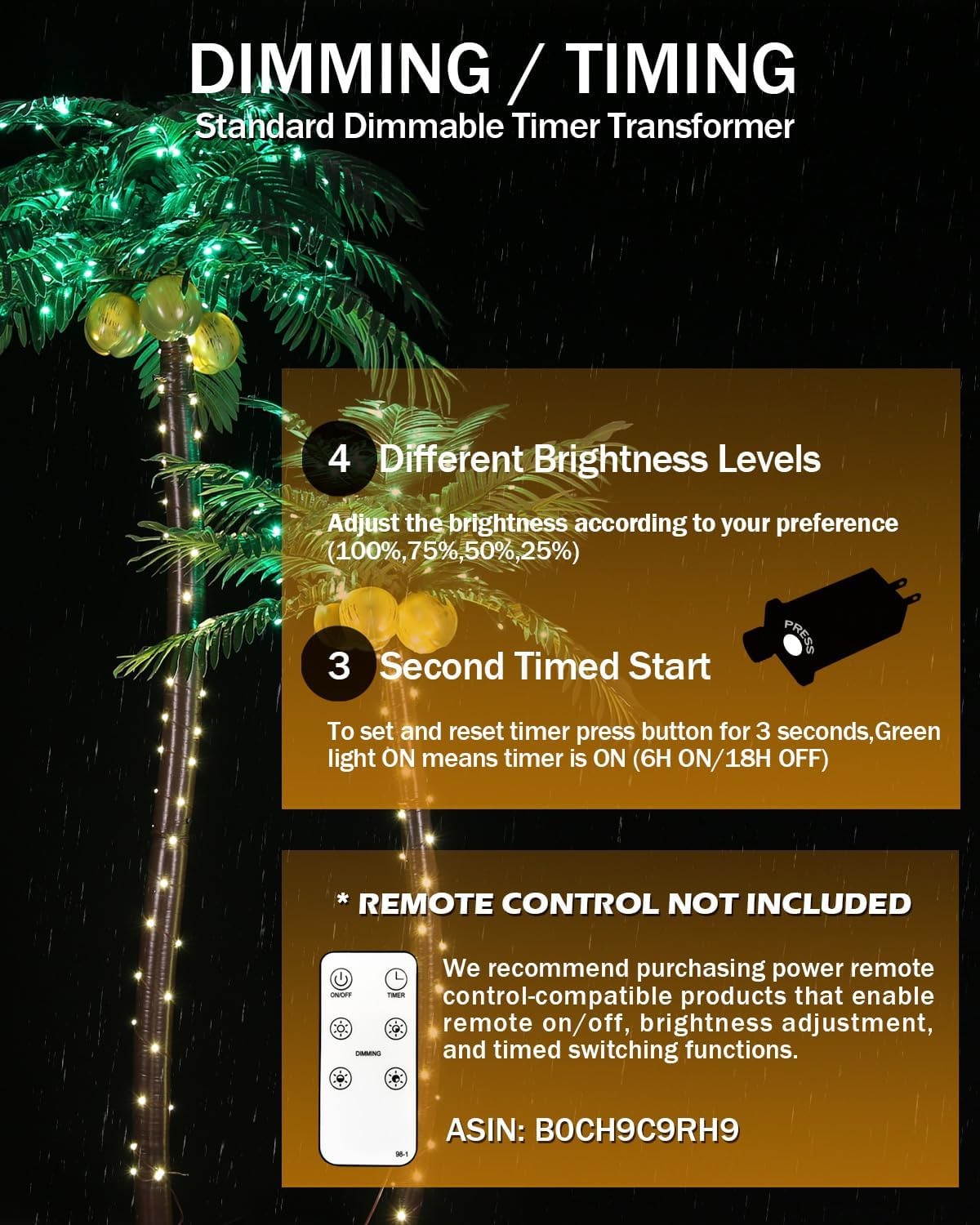 TYBEEU 5ft LED Palm Tree with 136 LEDs, Reinforced Version | Heavy-Duty Base …