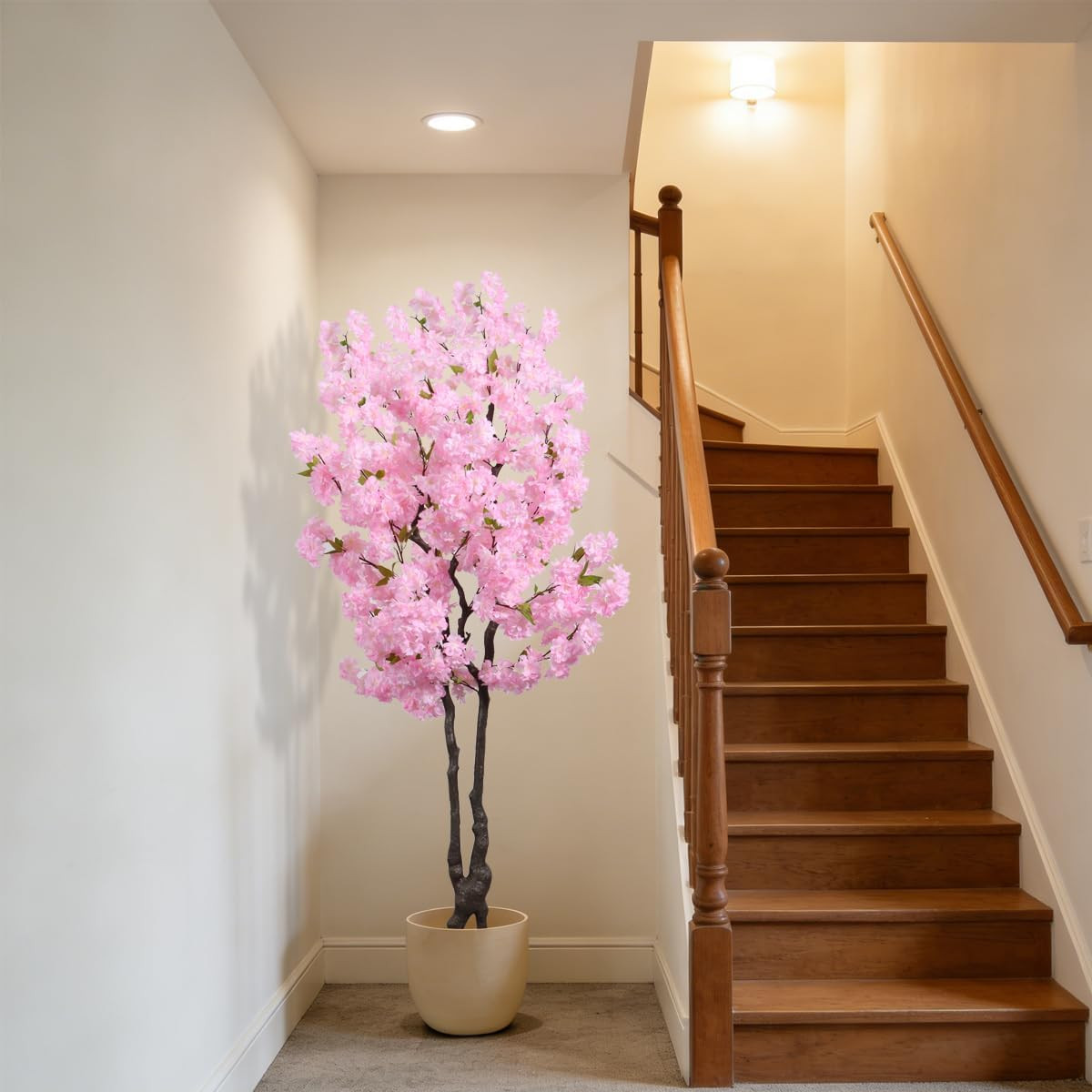 6FT Artificial Pink Cherry Blossom Tree – Faux Floral Decor for Home & Garden