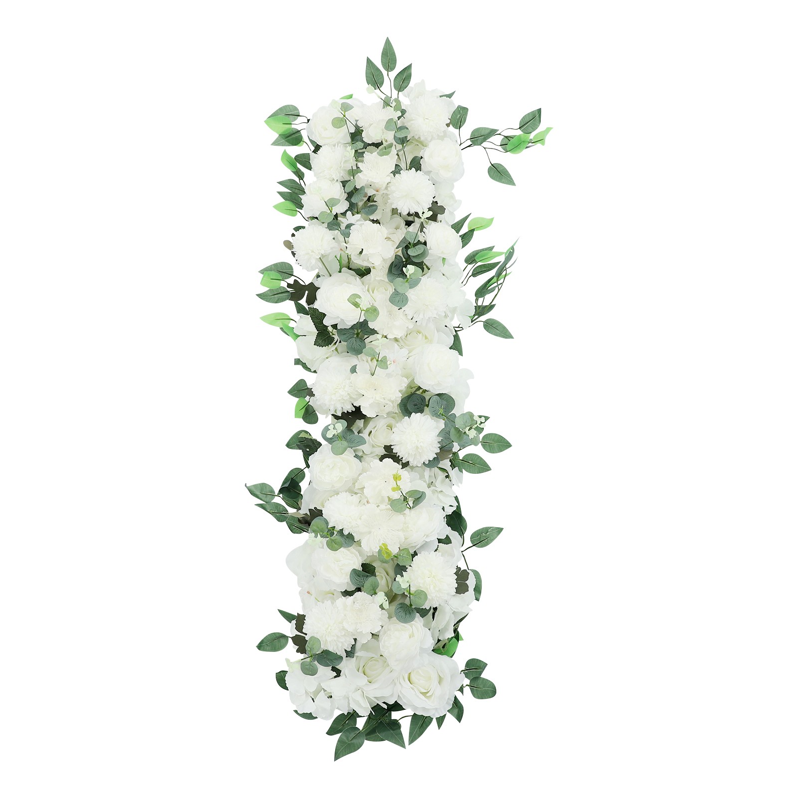 Artificial Flowers Row, Artificial Flower Row for Home Party Wedding White