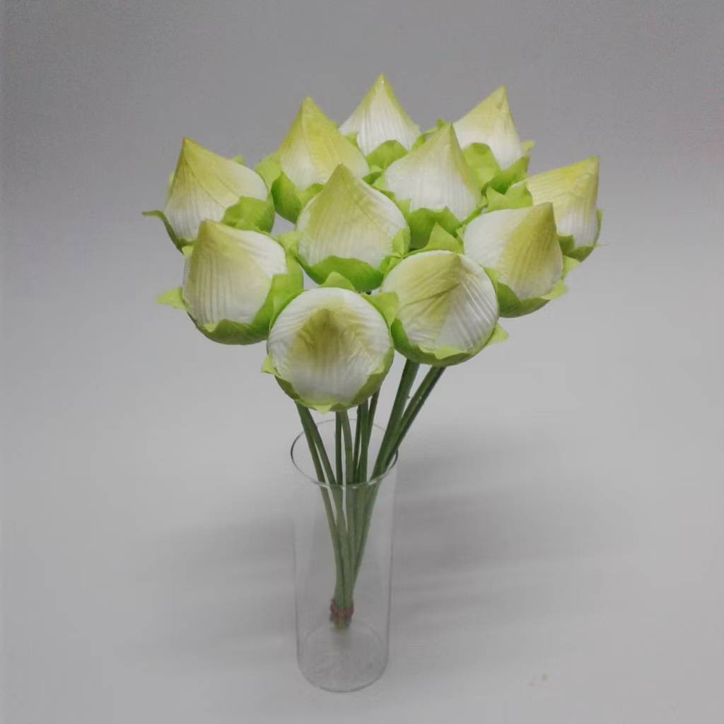 10x Fake Lotus Flower Bud Set 50cm Tall Artificial Flowers Vase Altar Decor