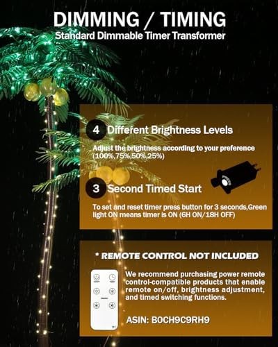 TYBEEU 5ft LED Palm Tree with 136 LEDs, Reinforced Version | Heavy-Duty Base …