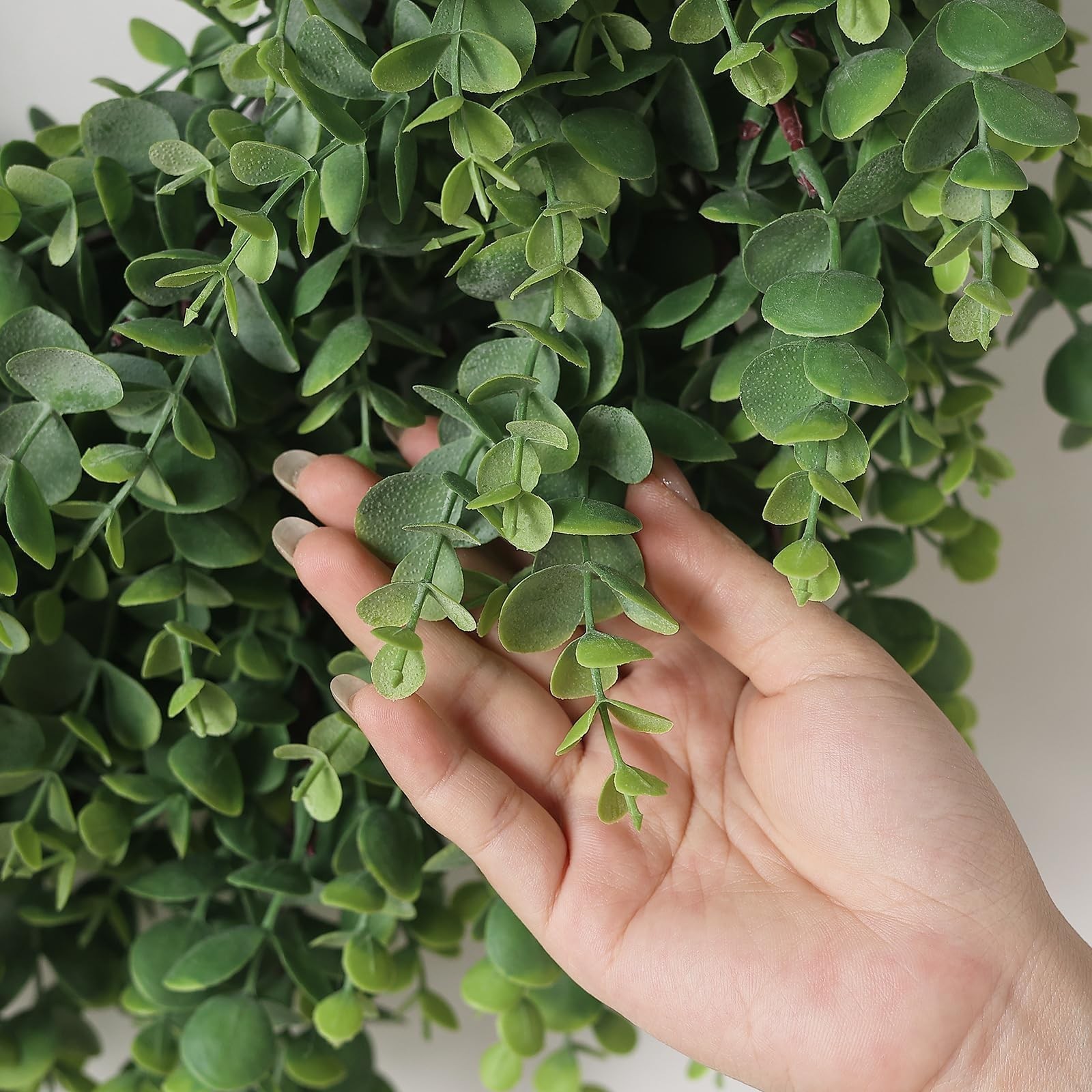 24″ Soft Textured Eucalyptus Wreath – Realistic Faux Greenery for Home Decor, Fr