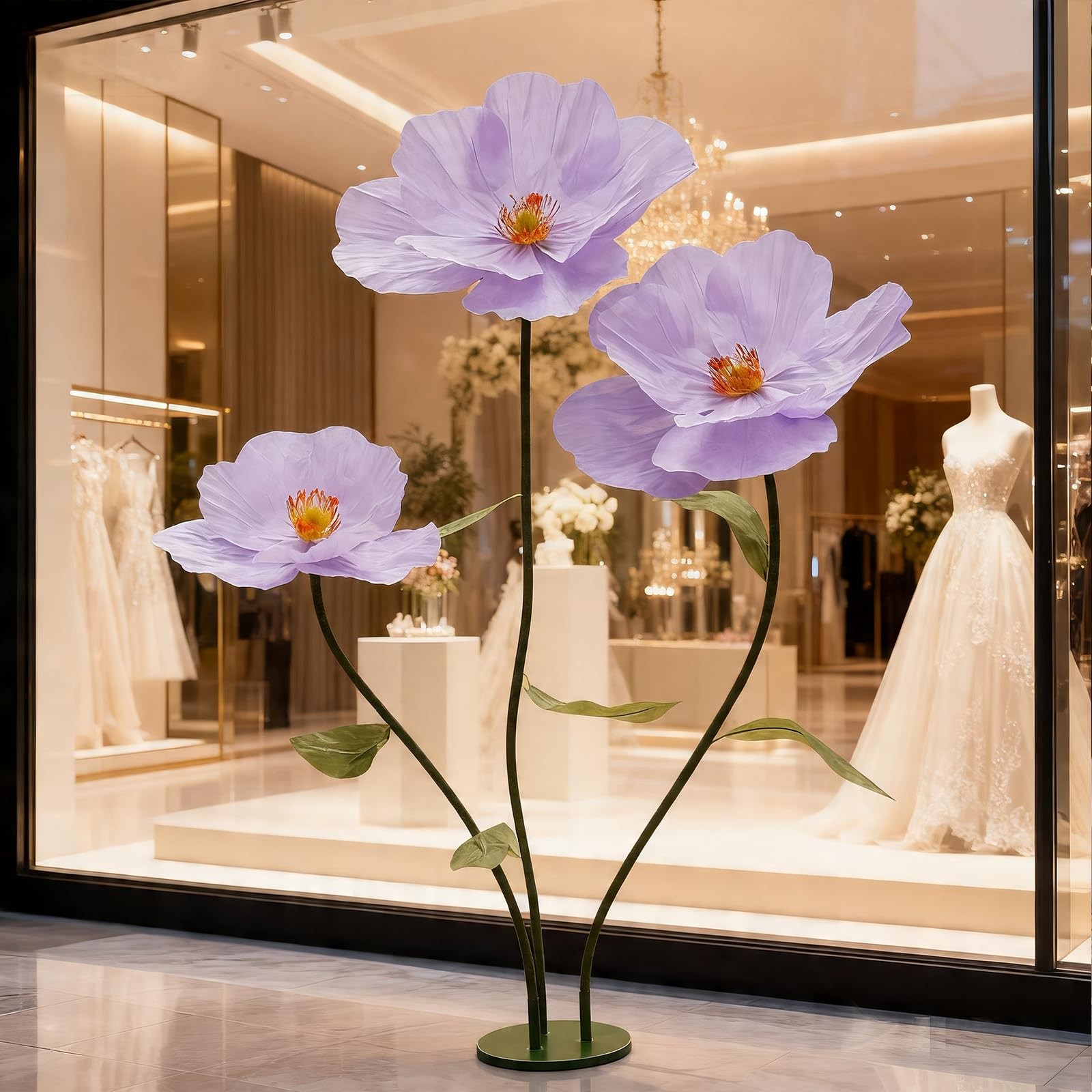 ZHBHYZ Giant Artificial Flowers for Decoration with Stand,Large Paper Flowers…
