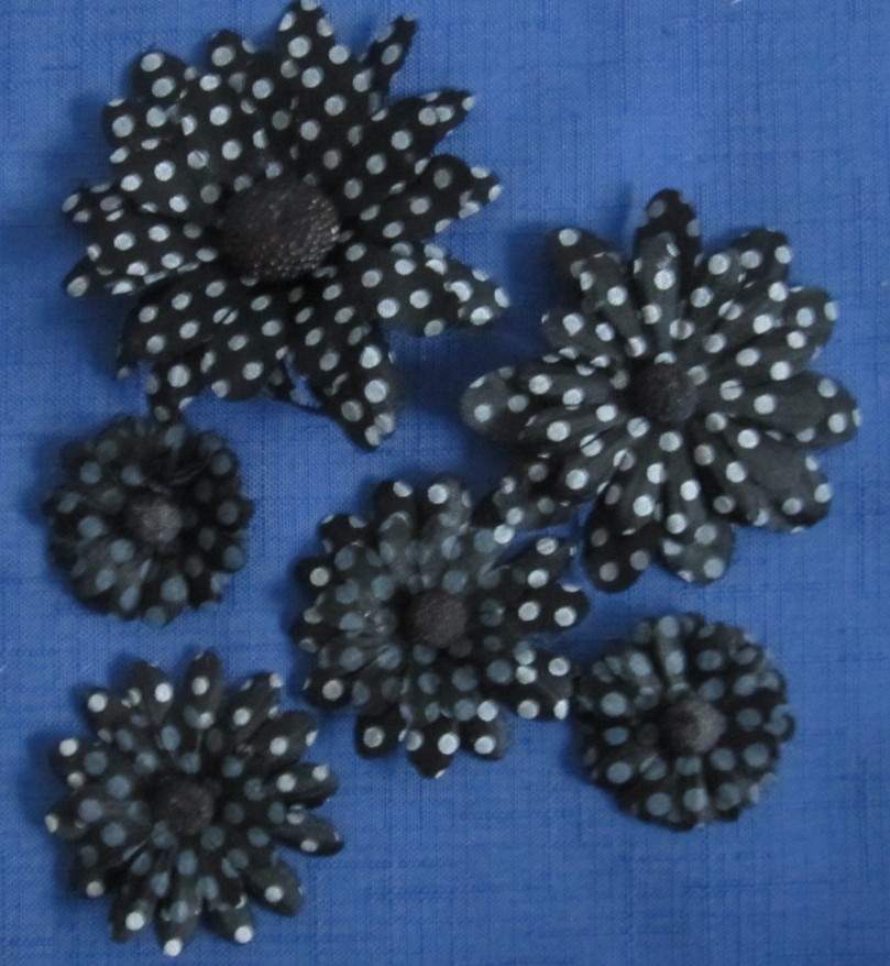 #9 Lot-38 Used Silk Flower Blooms Polka Dot Daisy 1.5-3.5″ Multiple Colors