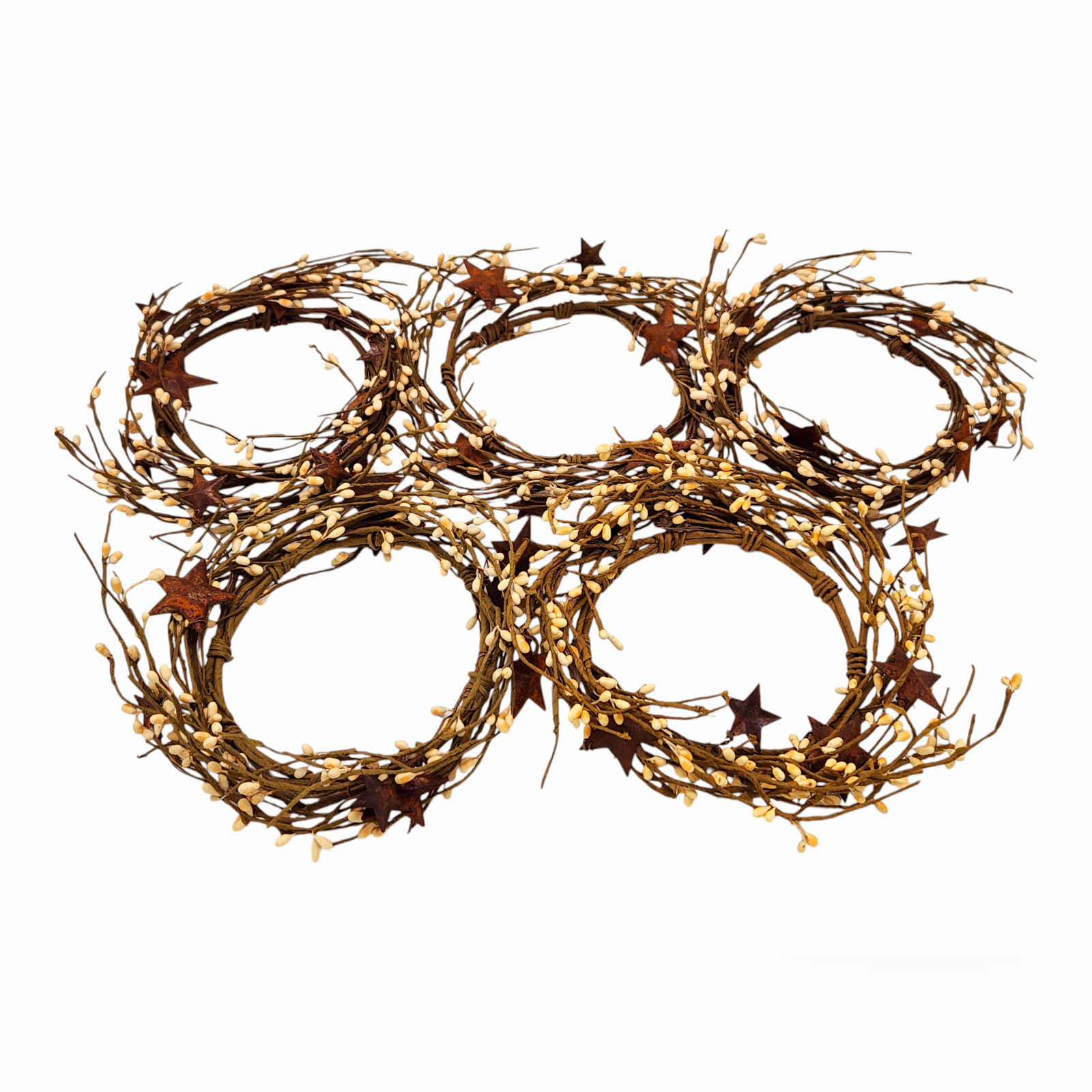 Cream Pip Berry 4″ Candle Ring Artificial Berries Spray Home Holiday Decor N302