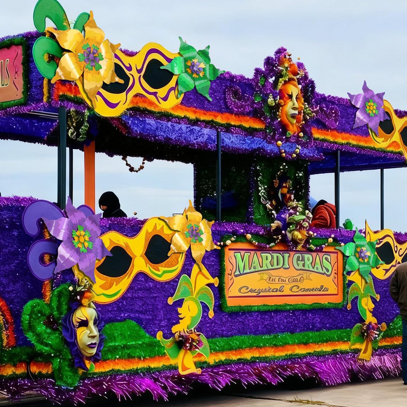 22.44 Inch Large Mardi Gras Carnival Float Flower Decoration 3D Carnival Hous…