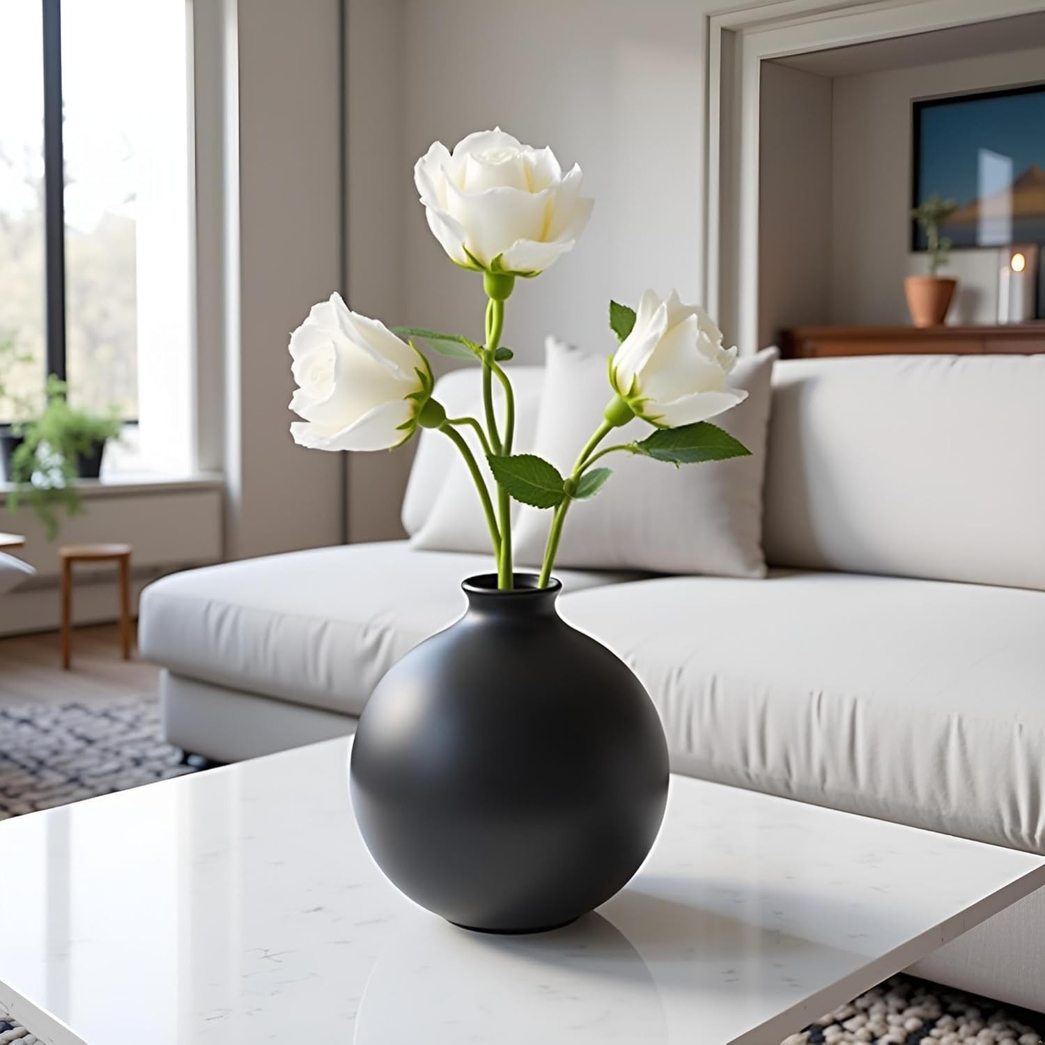1Pc White Artificial Silk Roses Long Single Stem Artificial Roses for Home De…