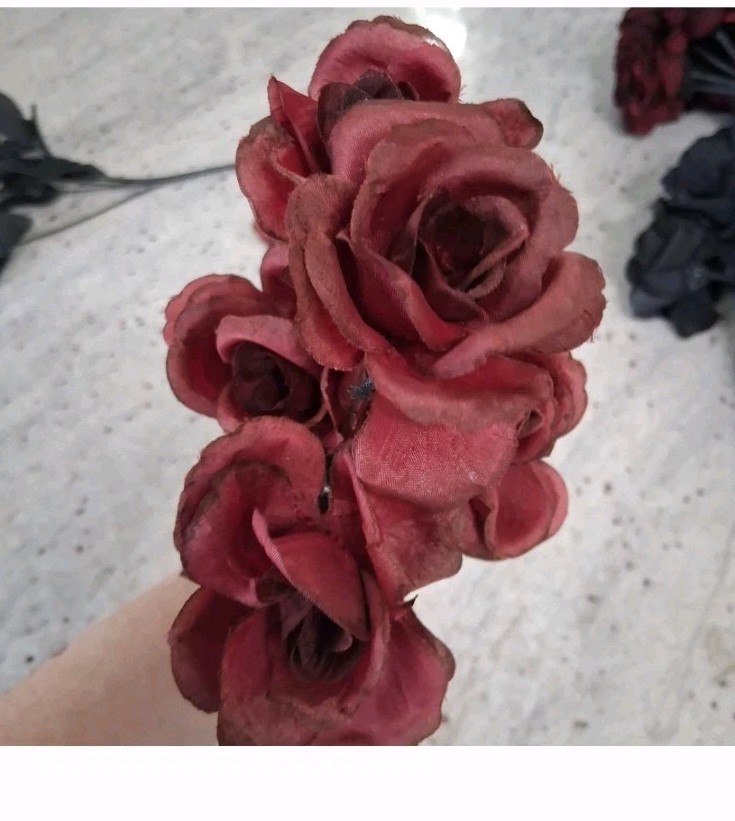 NIP Bundle Of 12 Red, Blue & Purple Faux Rose Bouquets!