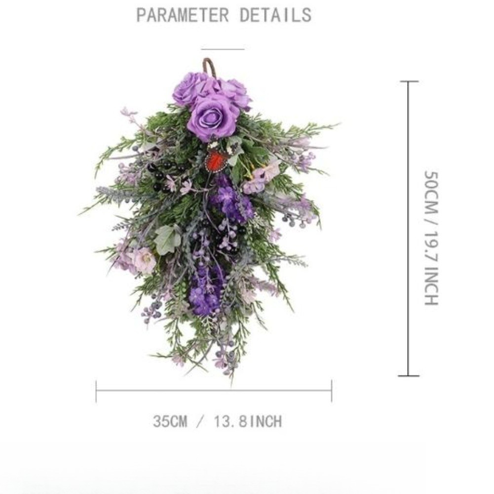 Natural Touch Purple Silk Flower Wall Hanging for Living Room or Bedroom Use