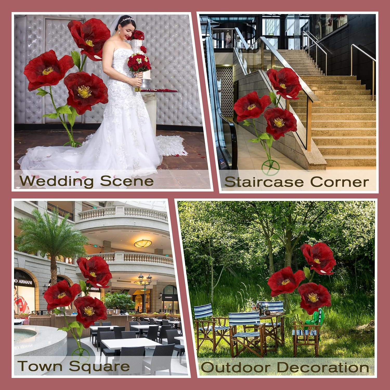 Giant 3D Artificial Flower Set – Waterproof Decor for Home, Garden & Events