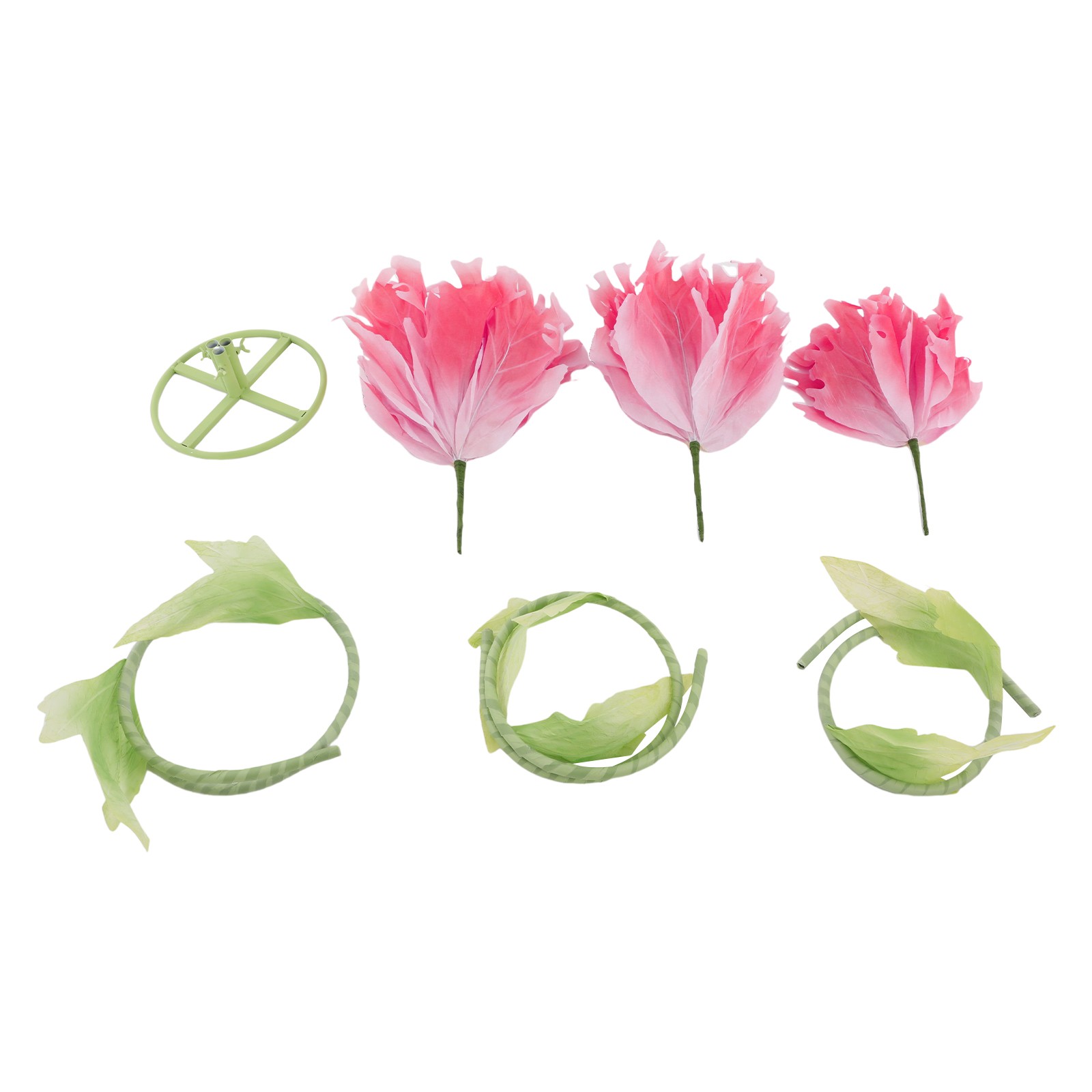 3 Head Artificial Chrysanthemum Flower Decor, Pink, 17.7-27.6 Inch Heads