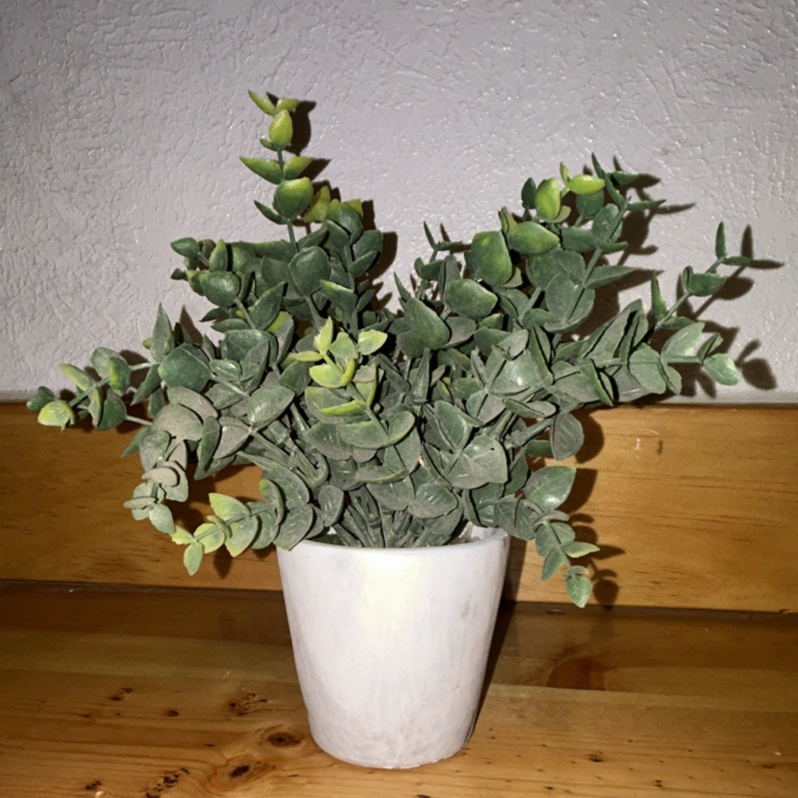 Artificial Eucalyptus Plant in White Ceramic Pot Greenery Arrangement Home Decor