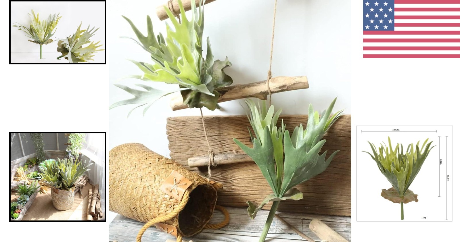 2 Artificial Staghorn Fern Plants – Vibrant Greenery for Home and Office Decor