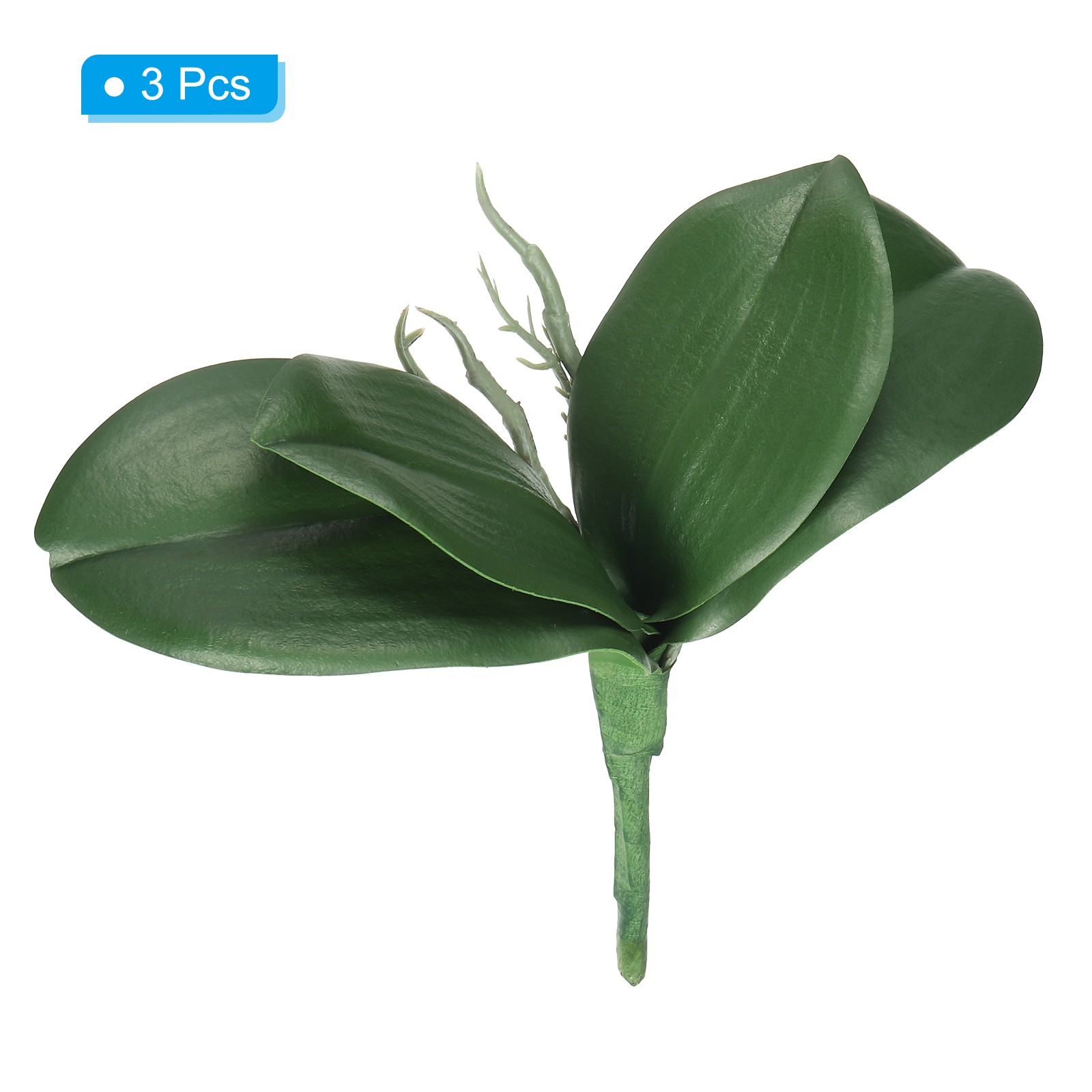 3 Pcs 8.27 Inch Faux Orchid Leaves 5 Petals Artificial Leaf