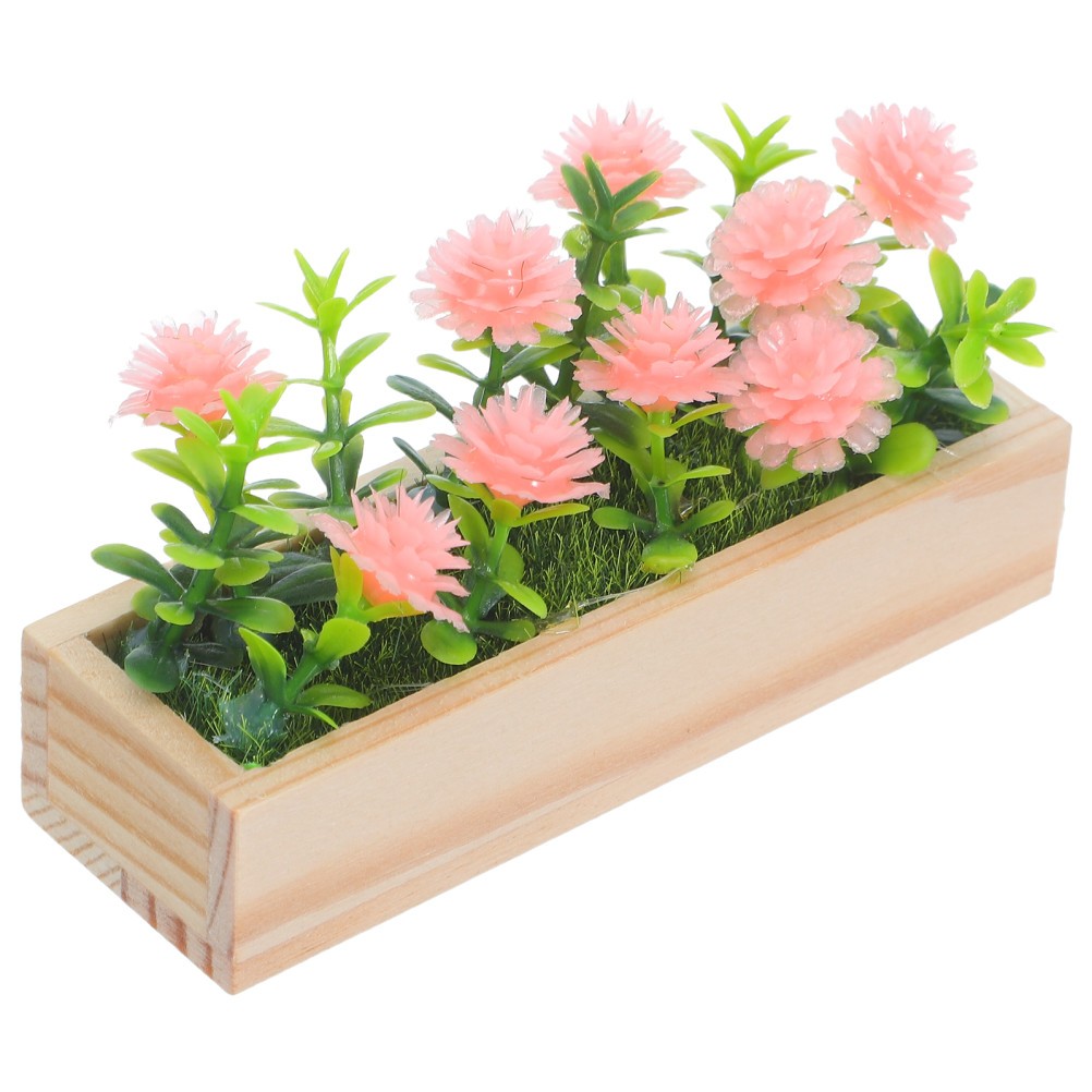 Miniature Flower Bed Simulation Floral Arrangement Box DIY Potted Planter for