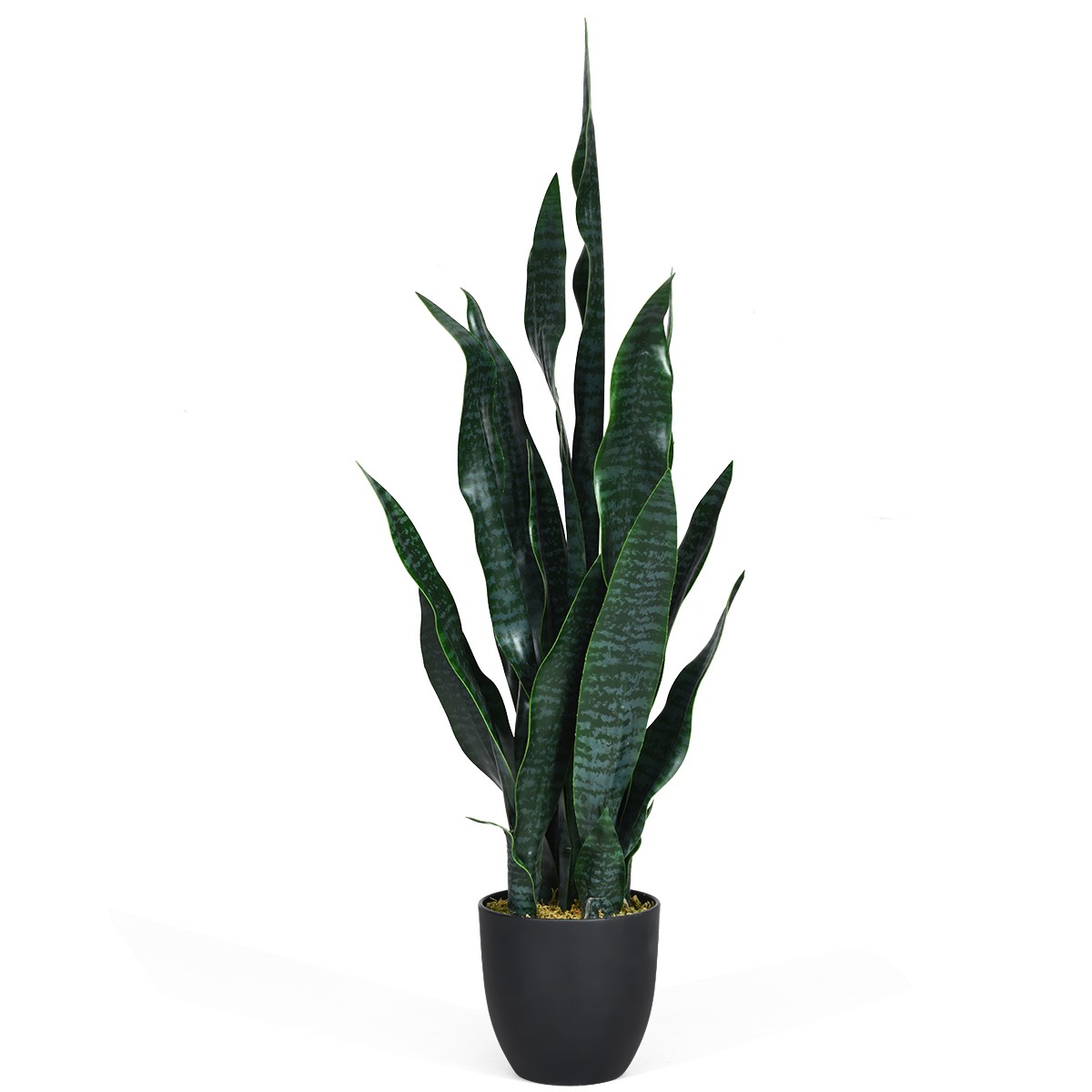 Costway Artificial Snake Plant 35.5″ Fake Sansevieria Indoor-Patio Decor Green