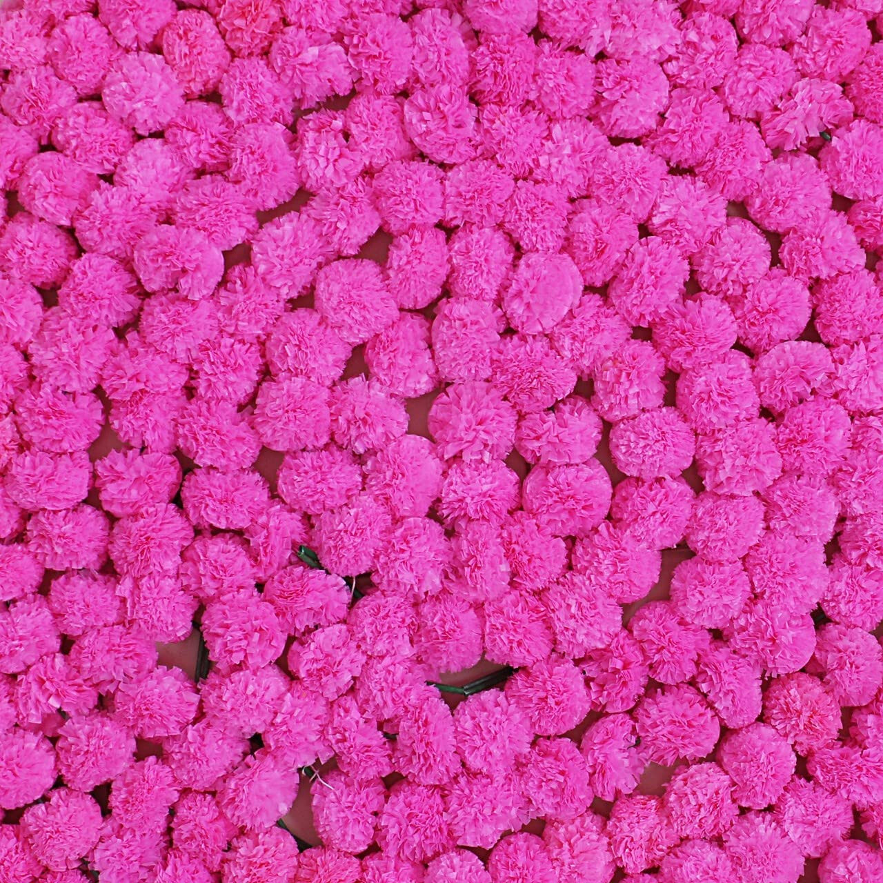 Artificial Marigold Fluffy Flower Garlands Pink For Home Event Party Decoration