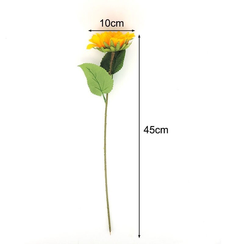 Yellow Artificial Flowers Silk plastic Sunflowers fake flower Family Room Vases