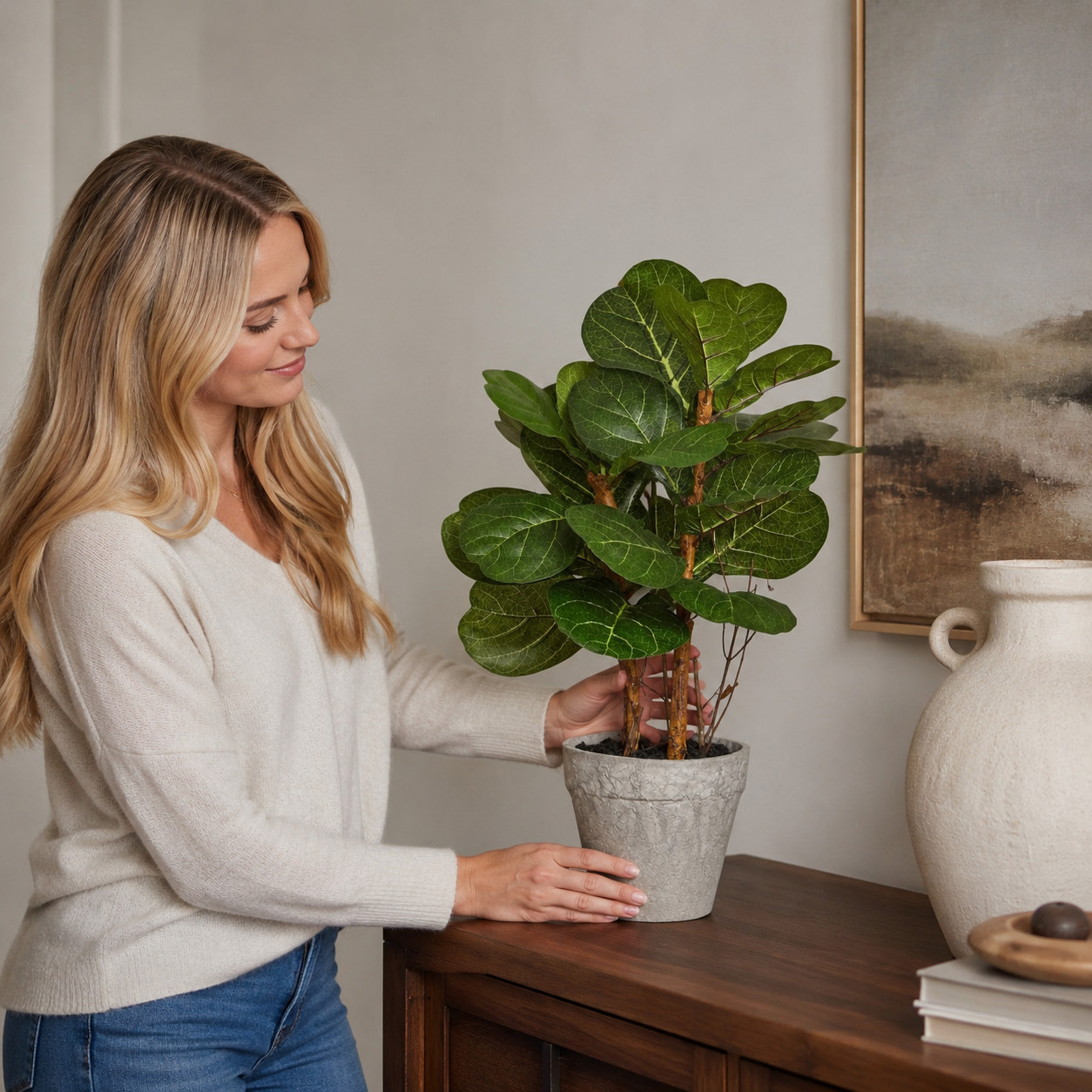 22″ Fiddle Leaf Artificial Plant