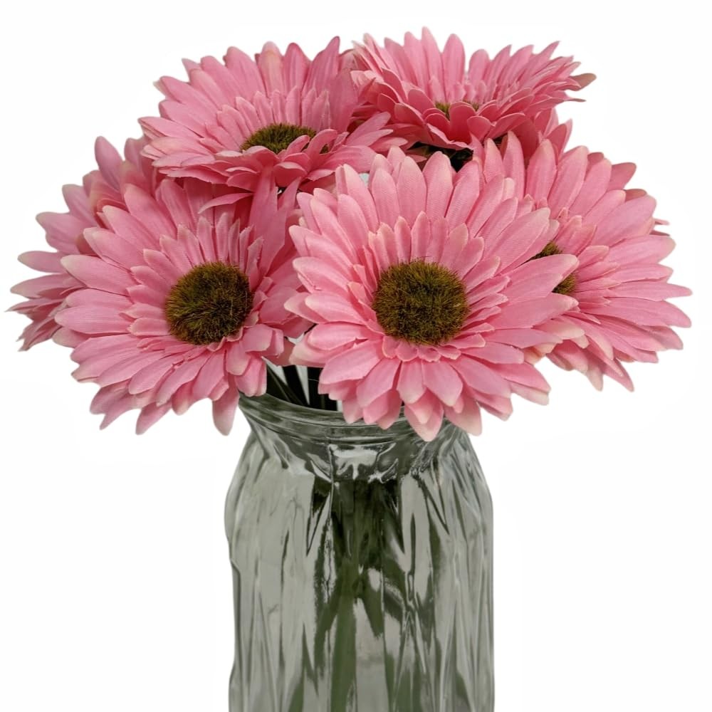 10PCS Artificial Daisy Artificial Flowers Gerbera Daisy Silk Flowers Faux Flo…