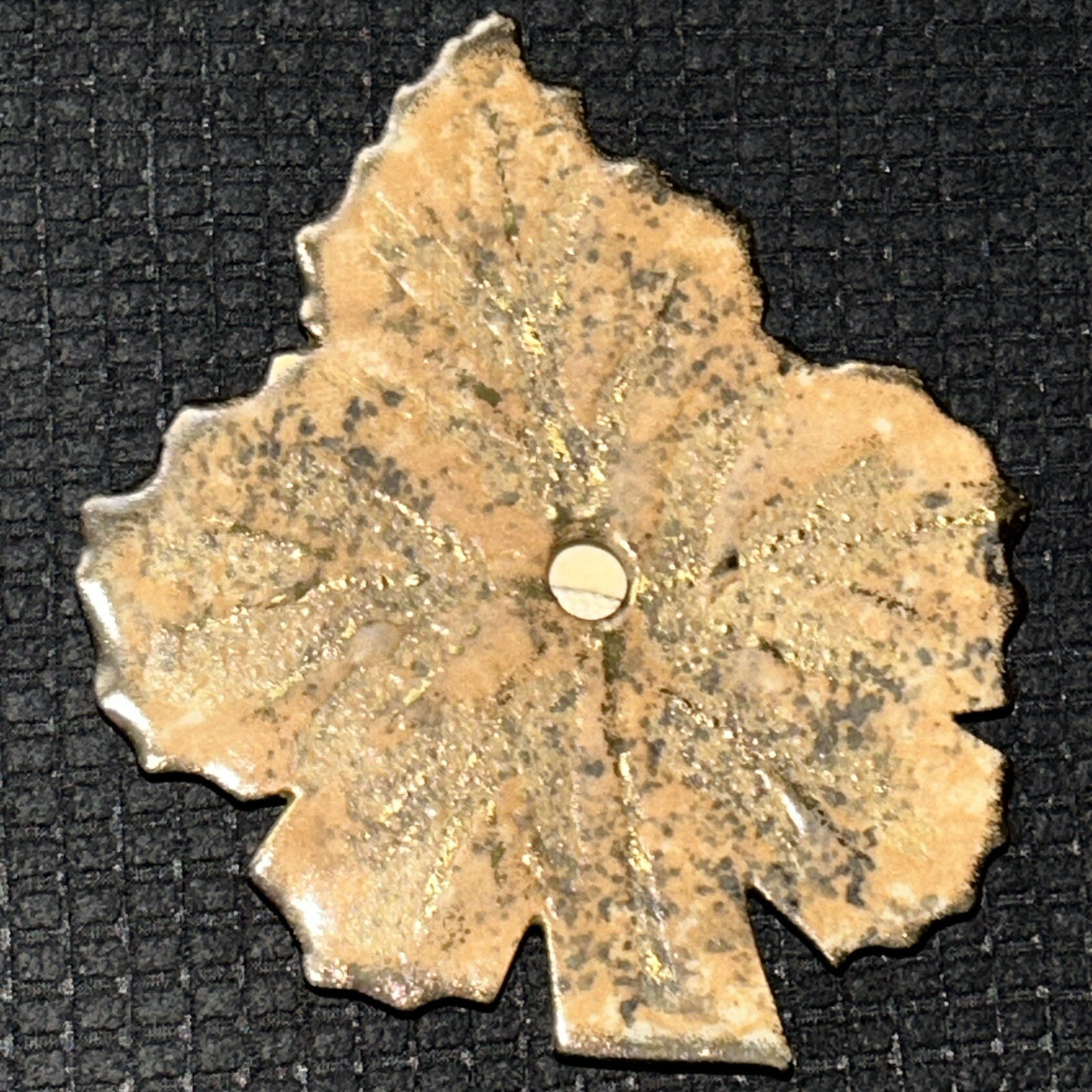 Maple Leaf Ceramic And Gold Leaf Flower Frog