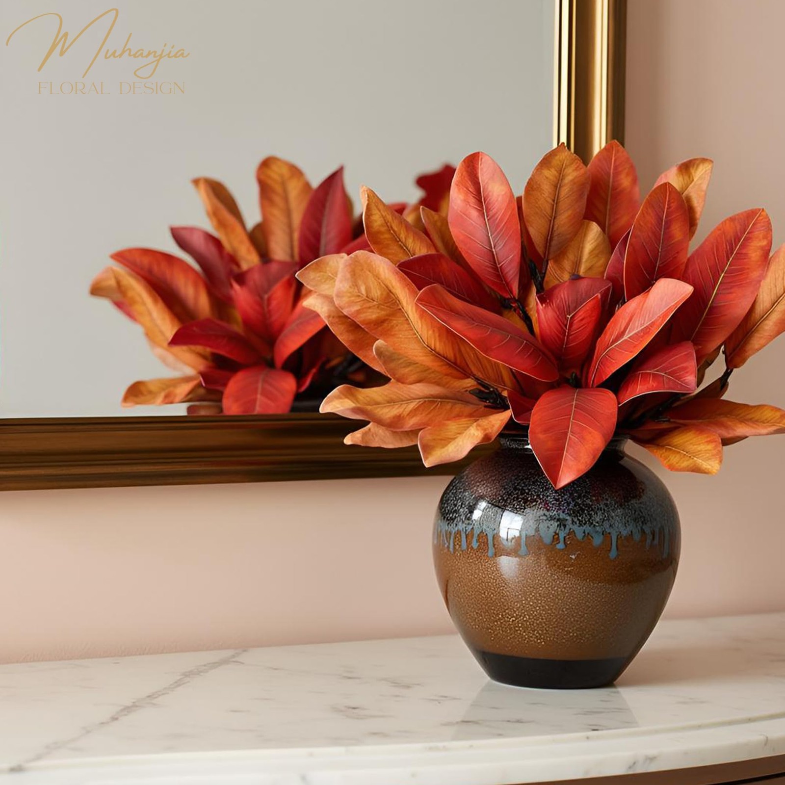 Magnolia Leaves 3D Artificial Magnolia Stems Branches for Vase Real Touch Fak…