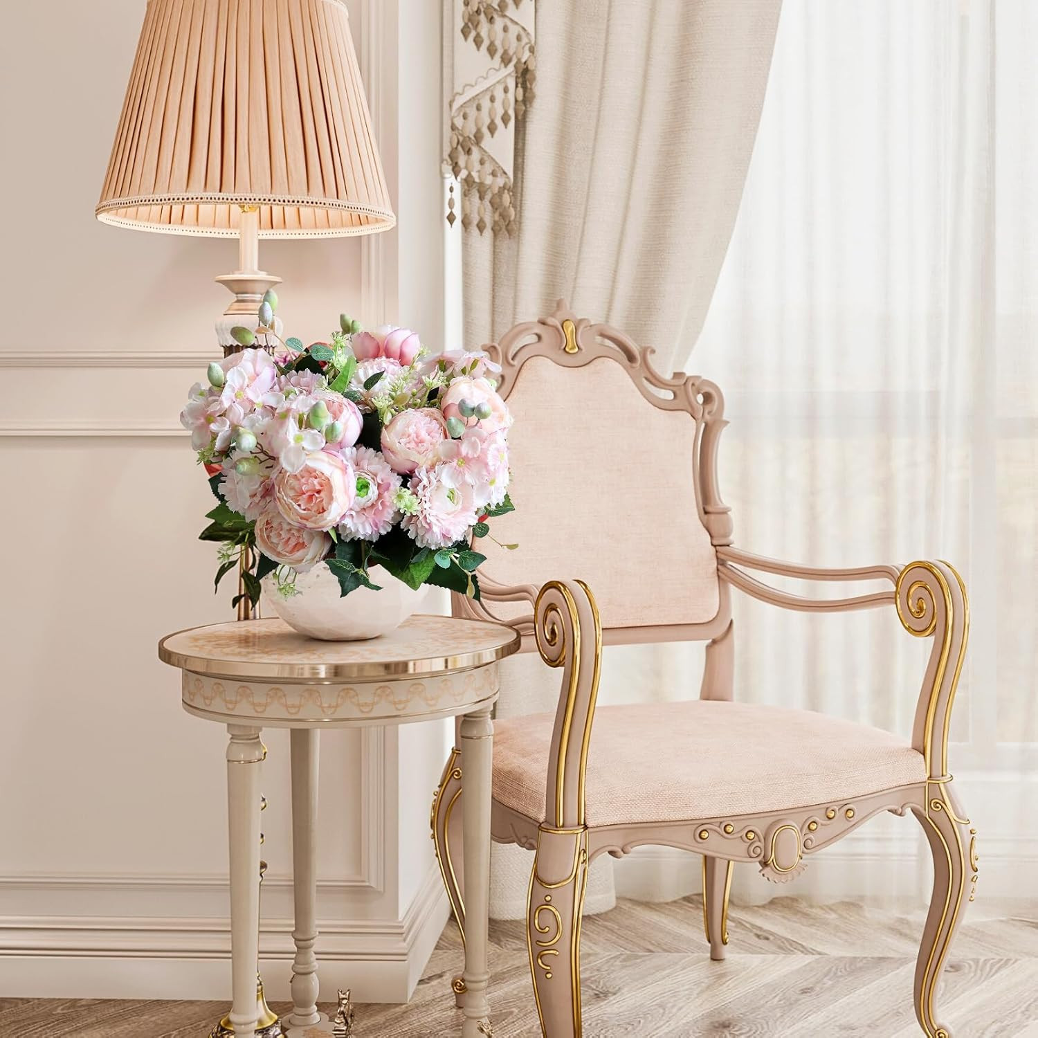 Artificial Peony Flower 2Pcs Silk Peonies Fake Peony Flowers Floral Arrangements
